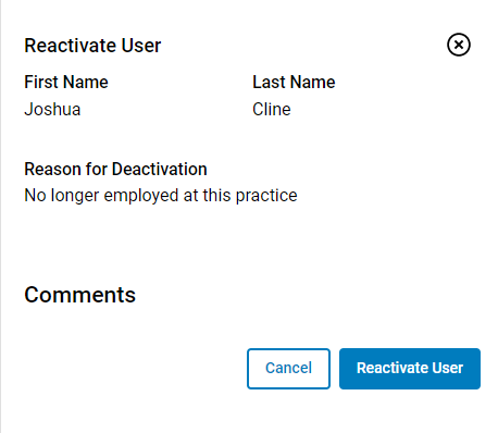 Reactivate User