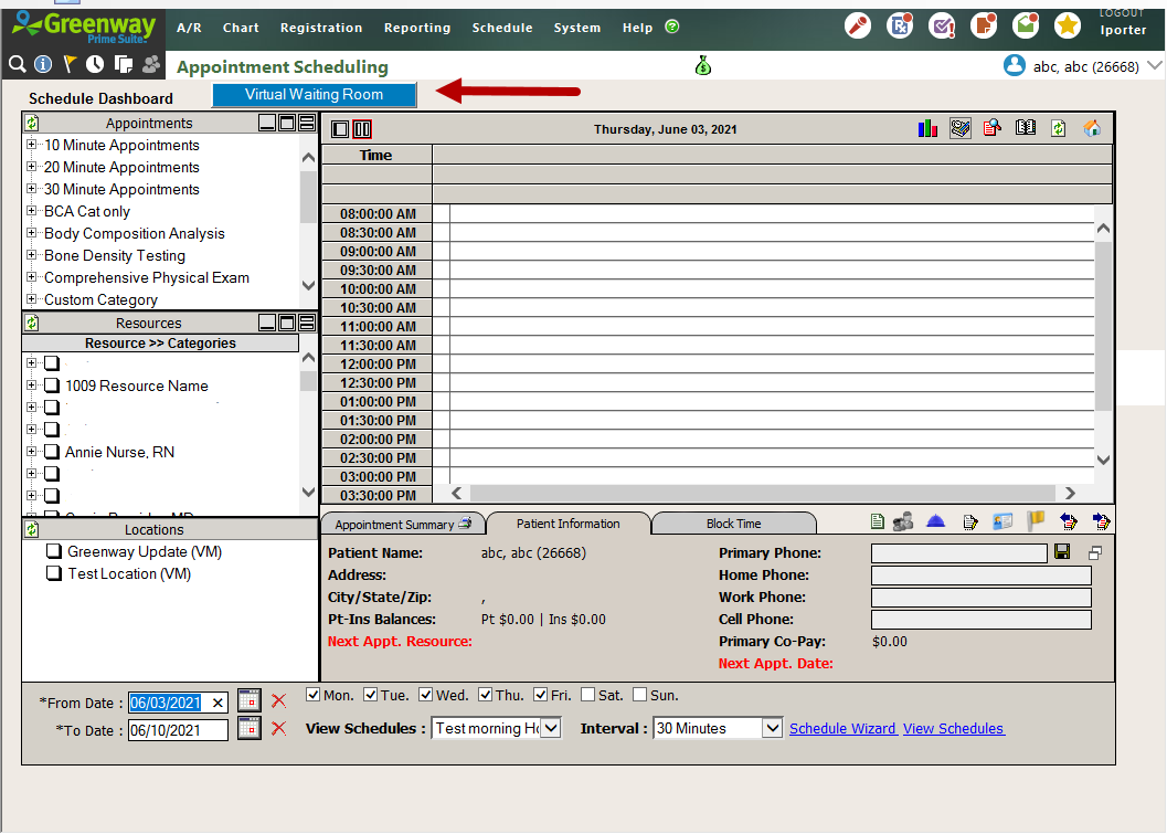 Appointment Scheduling - Virtual Waiting Room