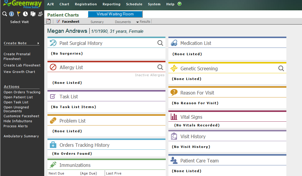Patient Charts - Virtual Waiting Room