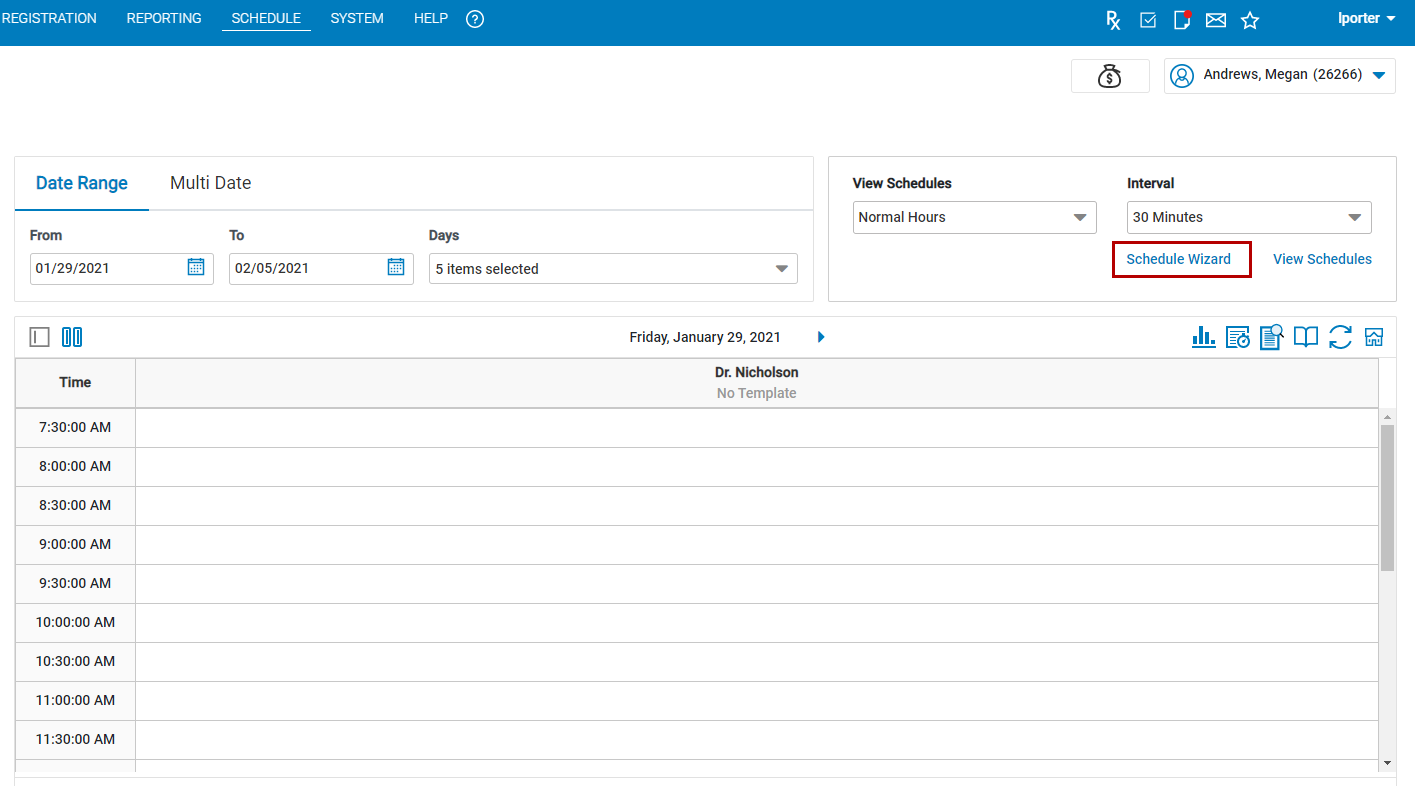 Schedule Wizard - v18.30 or later