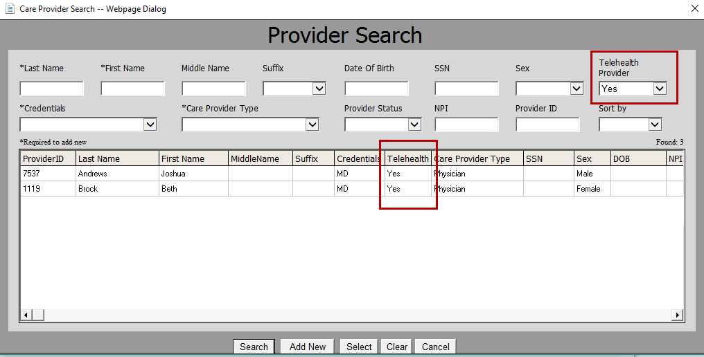 Provider Search - v18.00