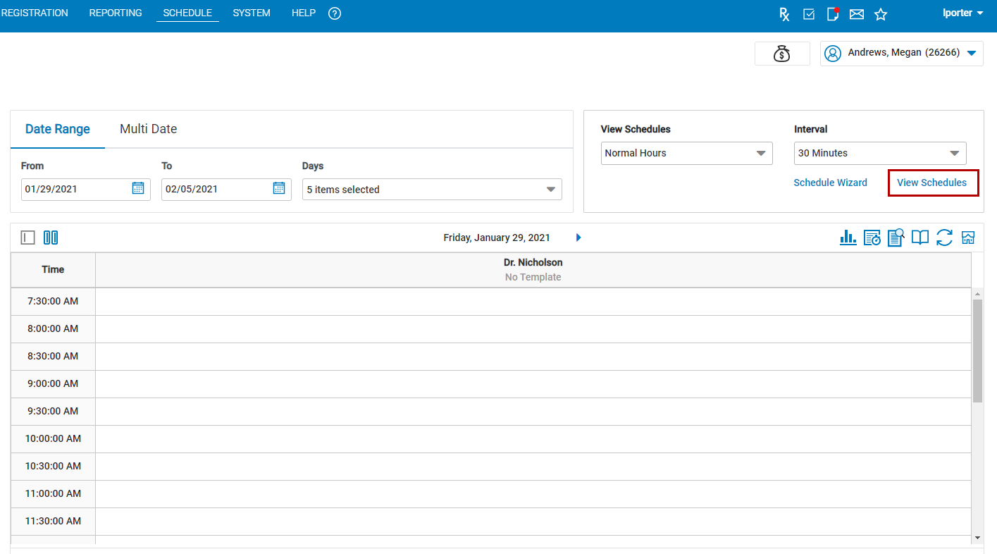 View Schedules - v18.30 or later