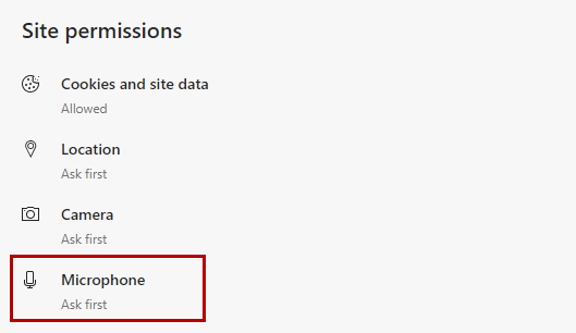 Site permissions Edge