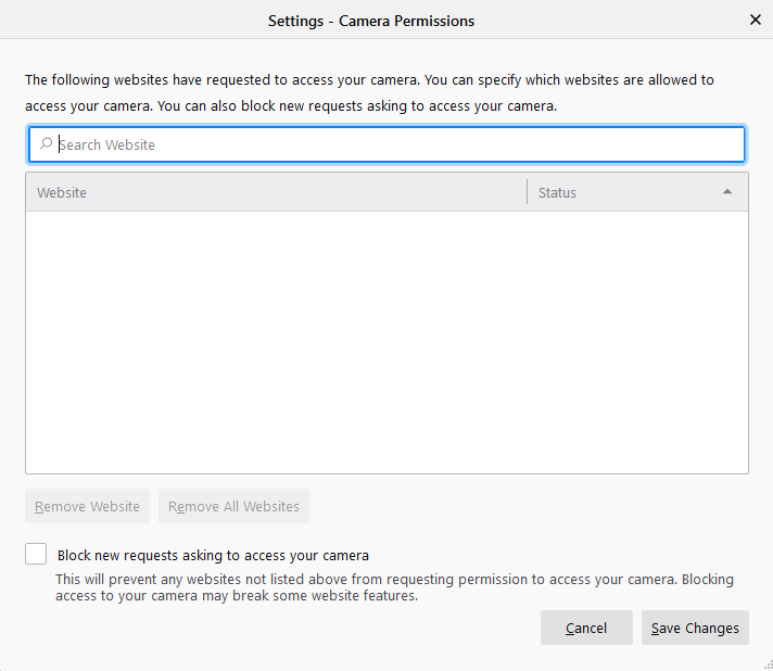 Camera Permissions