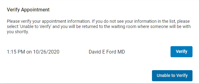 Verify Appointment