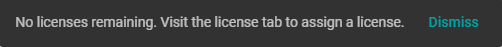 No licenses remaining