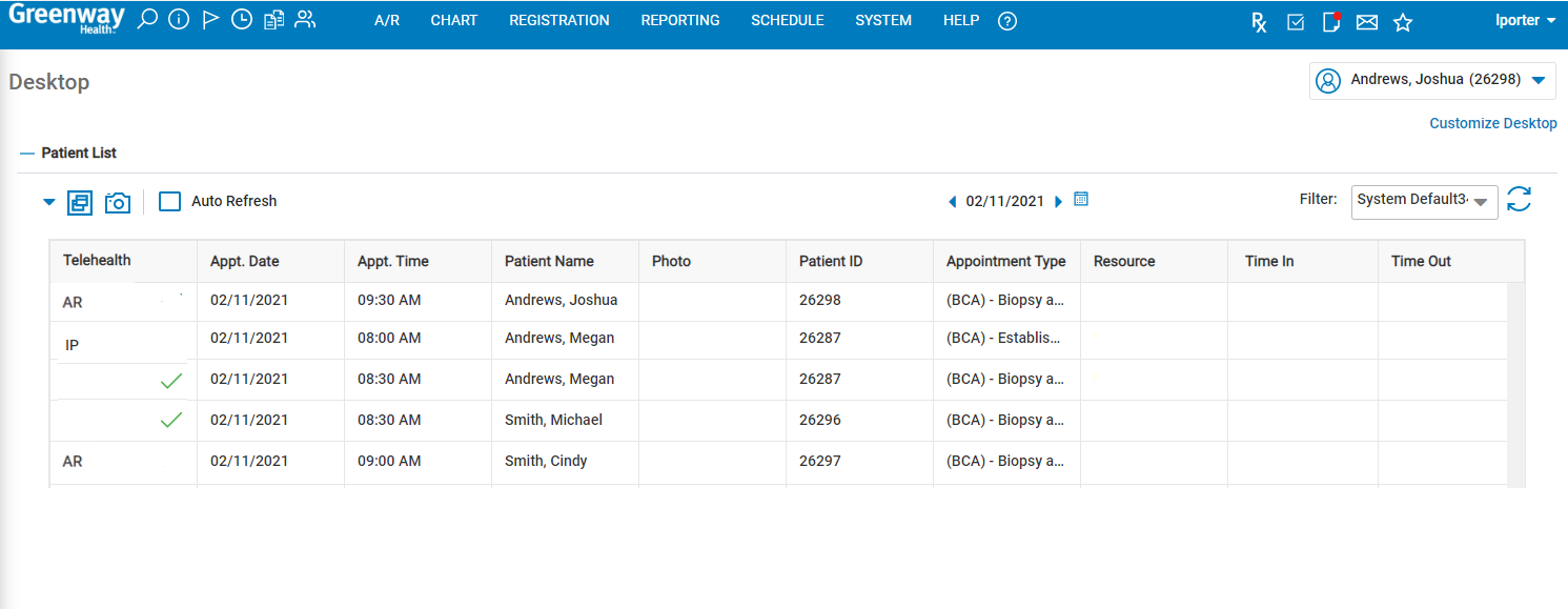 Patient List - v18.30 or later
