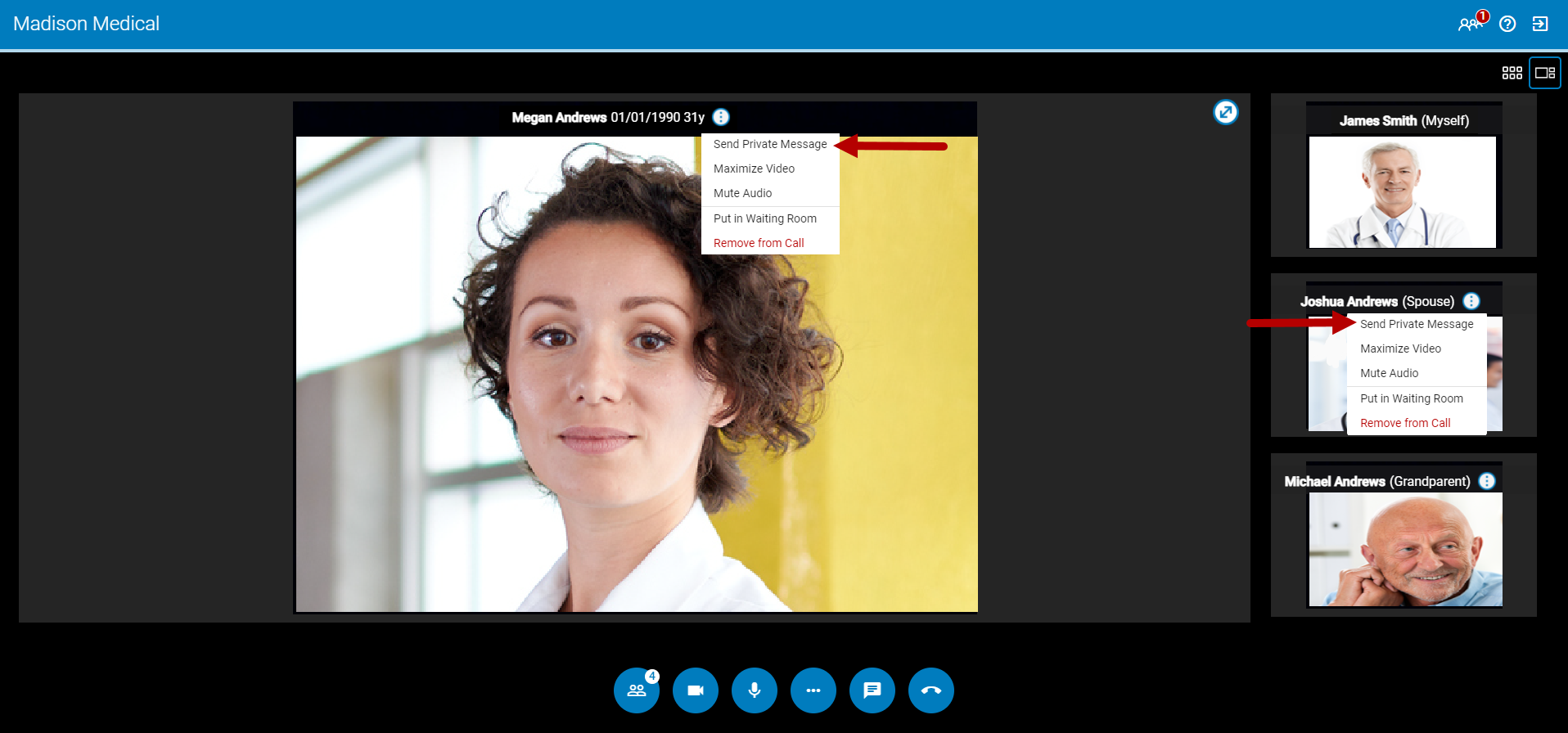 Send Private Message selection